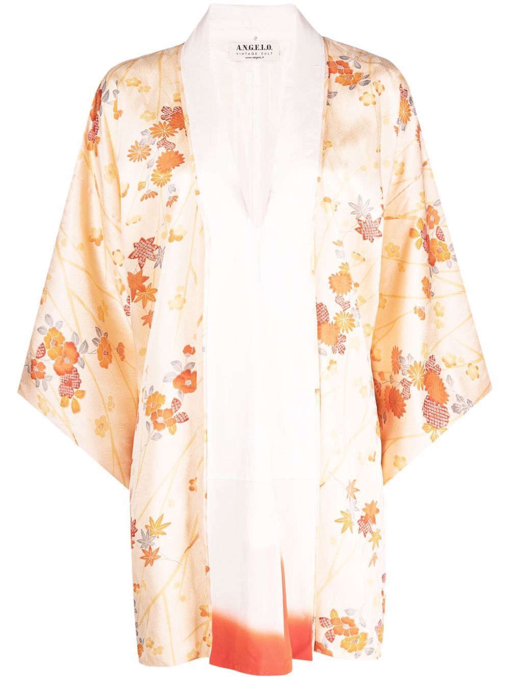 фото A.n.g.e.l.o. vintage cult шелковое кимоно 1970-х годов с цветочным принтом