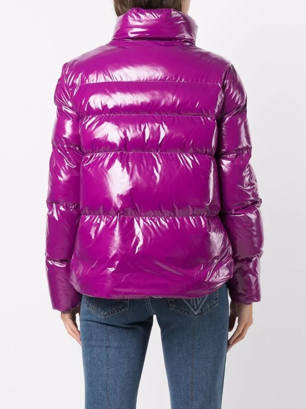 shiny purple puffer jacket