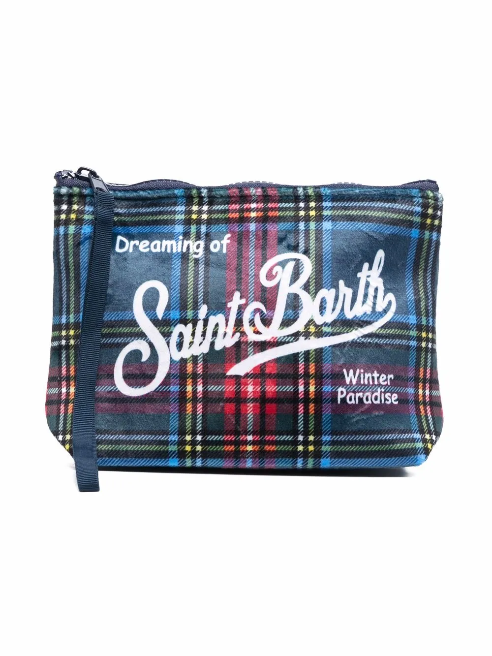 

MC2 Saint Barth Kids bolsa de mano en tartán - Azul