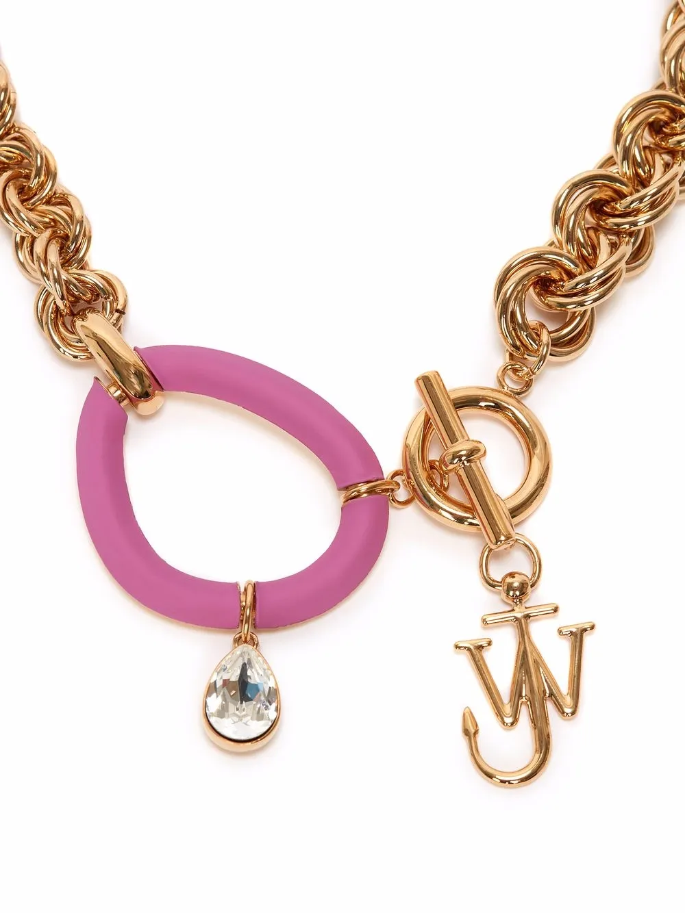 

JW Anderson collar de cadena con solgante del logo - Dorado