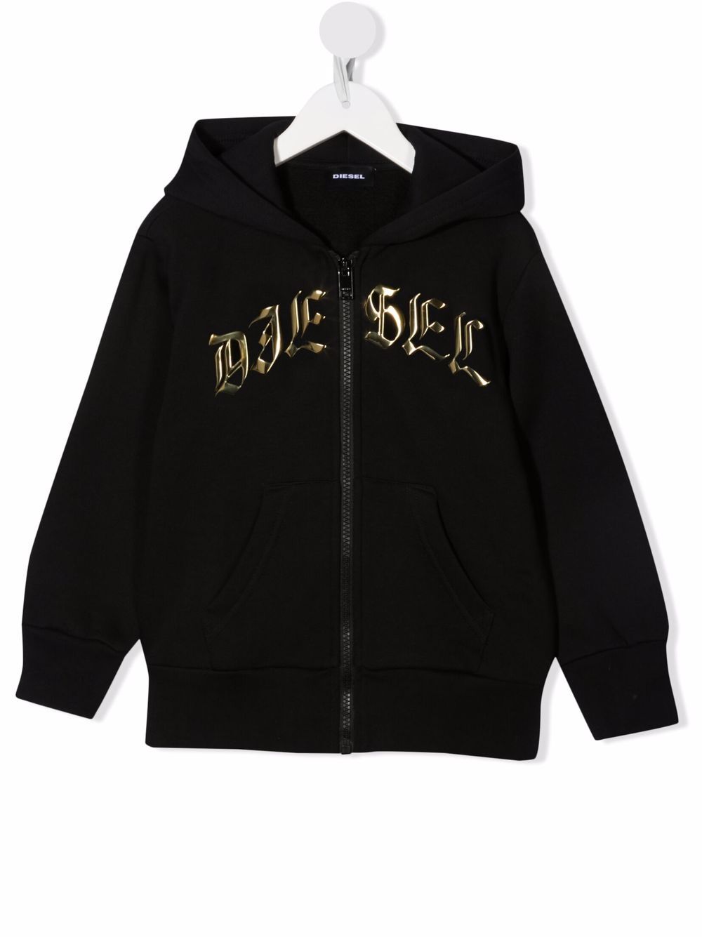 Diesel Kids Gothic Logo Zipped Hoodie - Farfetch