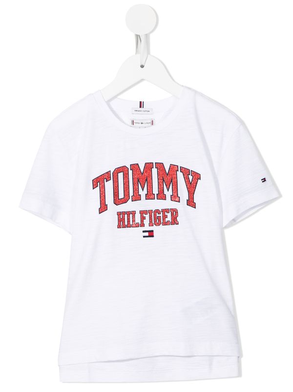 sanger browser Splendor Tommy Hilfiger Junior logo-print short-sleeved T-shirt - Farfetch