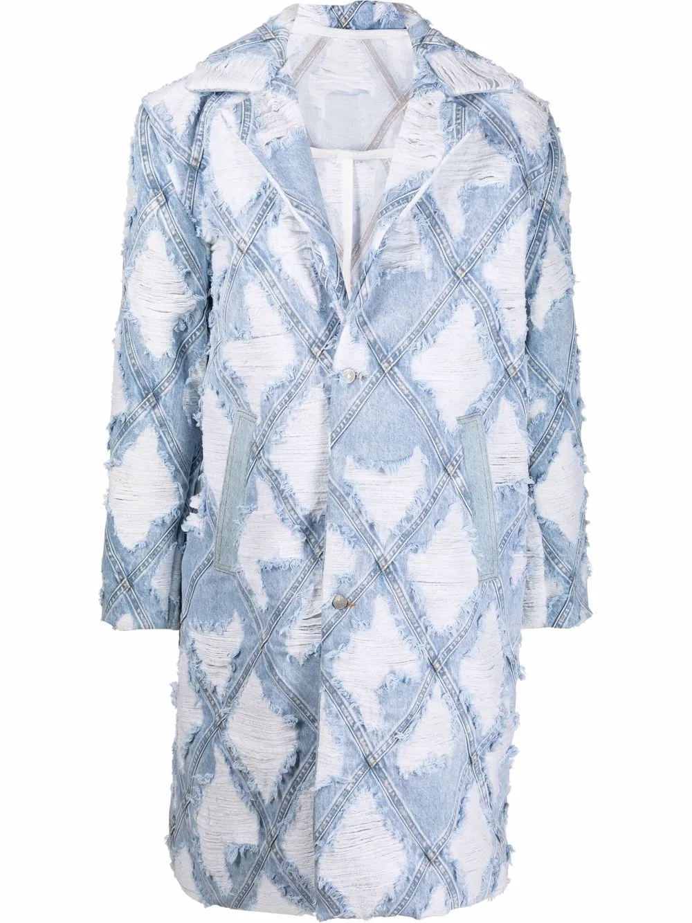 Diesel distressed-denim patchwork coat | Blue | Image 1