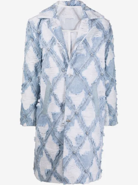 Diesel manteau en jean à design patchwork 
