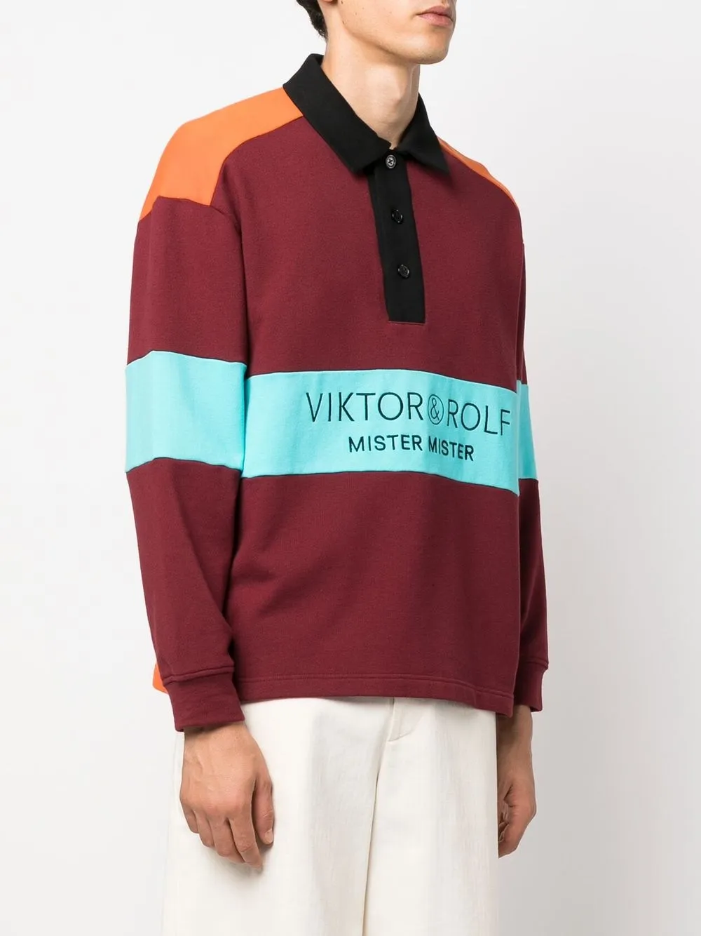 Viktor & Rolf V&r Mister Mister Long-sleeve Polo Shirt In Grey
