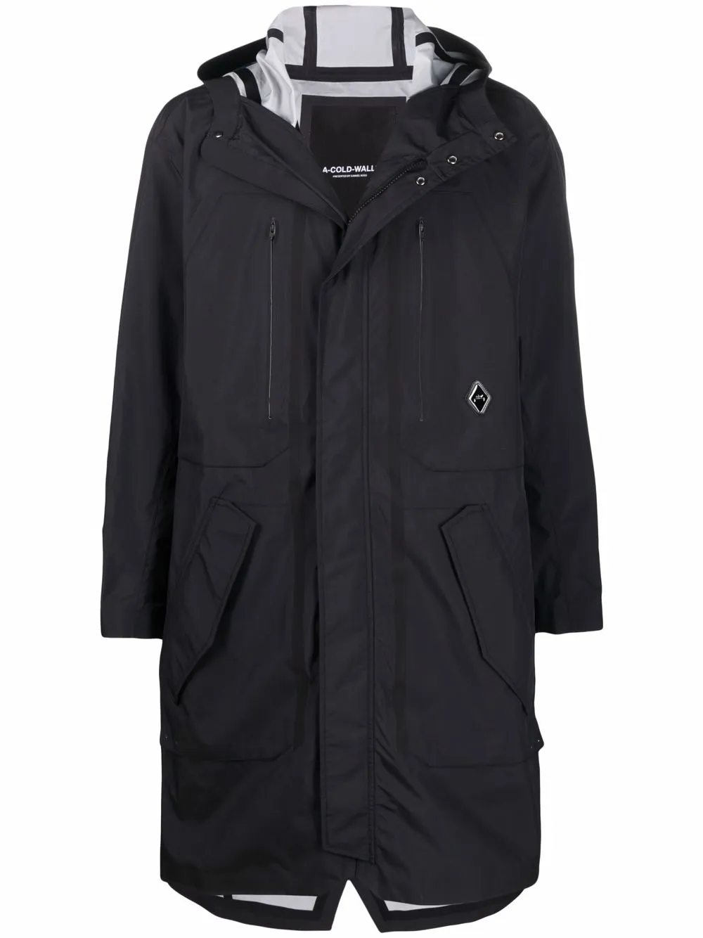 Image 1 of A-COLD-WALL* System logo-print parka coat