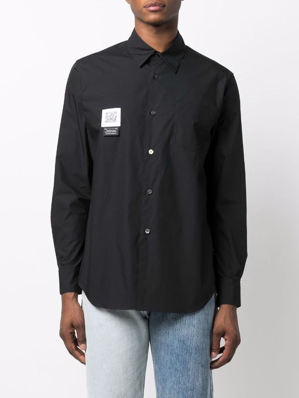 Fumito Ganryu logo-patch Draped Cotton Shirt - Farfetch