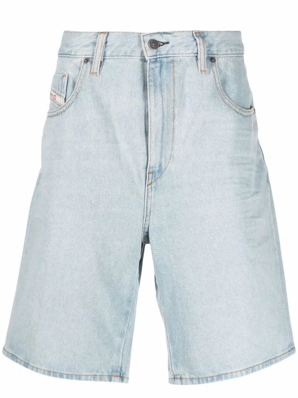 Shop Diesel straight-leg denim shorts 