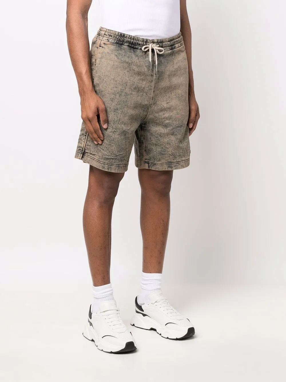 Diesel Shorts Mit Acid Wash Effekt   Nude 