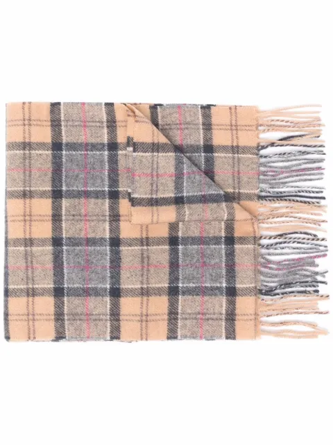 Barbour tartan check print scarf