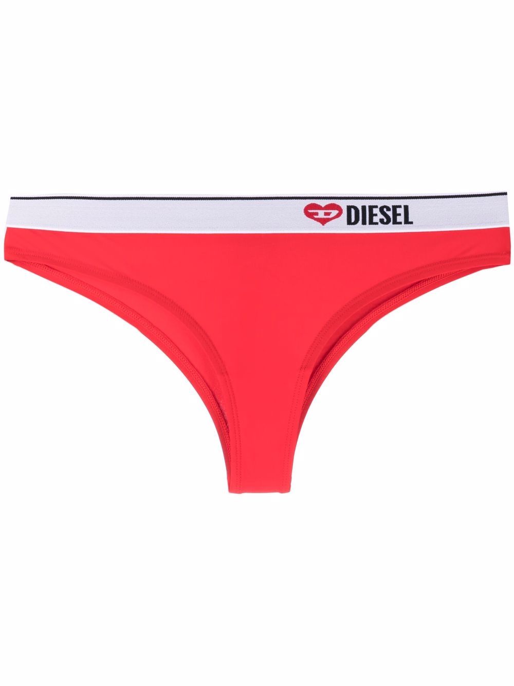 Diesel Logo-waistband Briefs In Red
