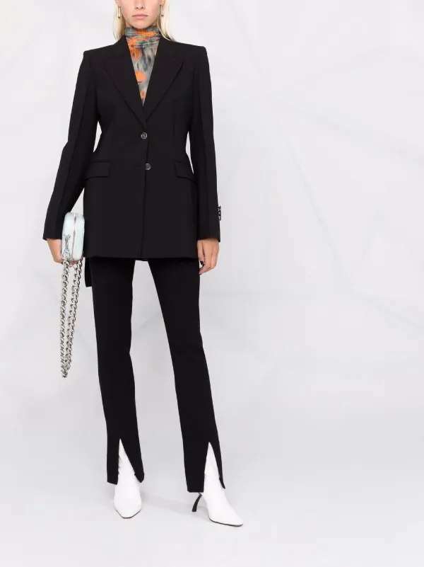 white single breasted blazer