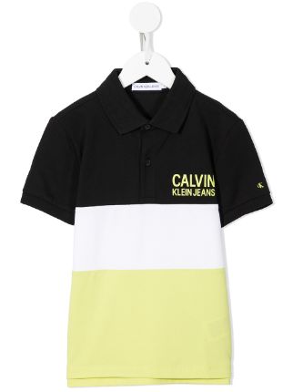 Calvin Klein Kids colour-block Farfetch - Shirt short-sleeved Polo