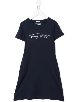 tommy hilfiger t shirt dress Belted Stripe Stretch T-Shirt Size Xl New Script Logo T-Shirt Dress |