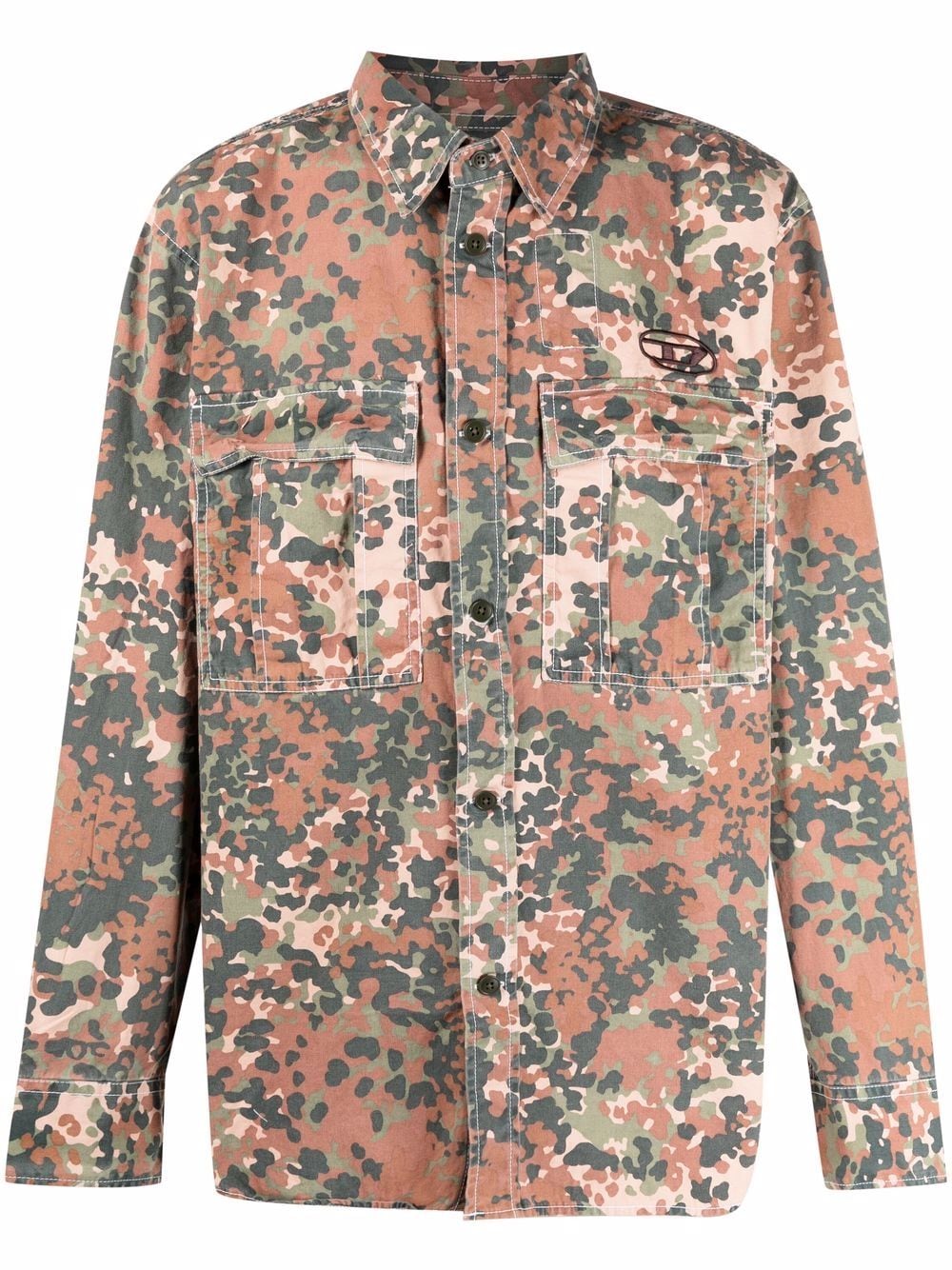 

Diesel camouflage-print cotton shirt - Red