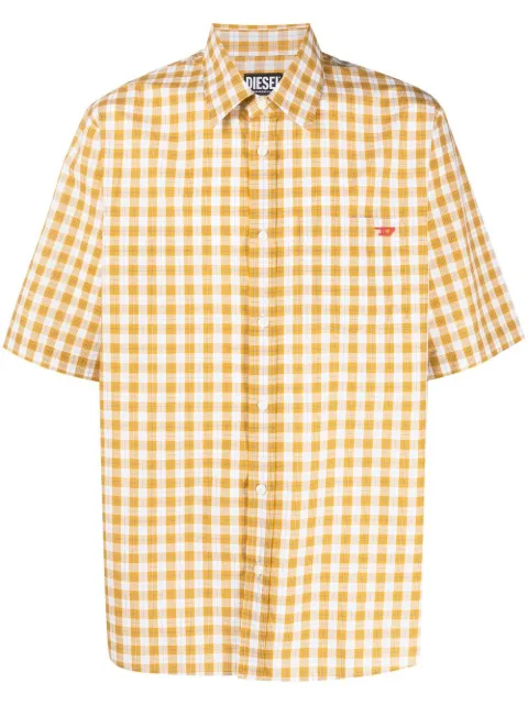 Diesel gingham-print short-sleeve shirt