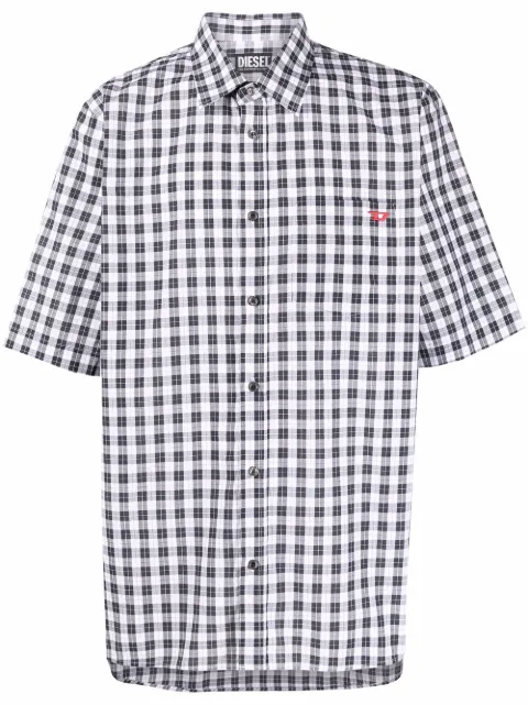 Diesel gingham-print short-sleeve shirt