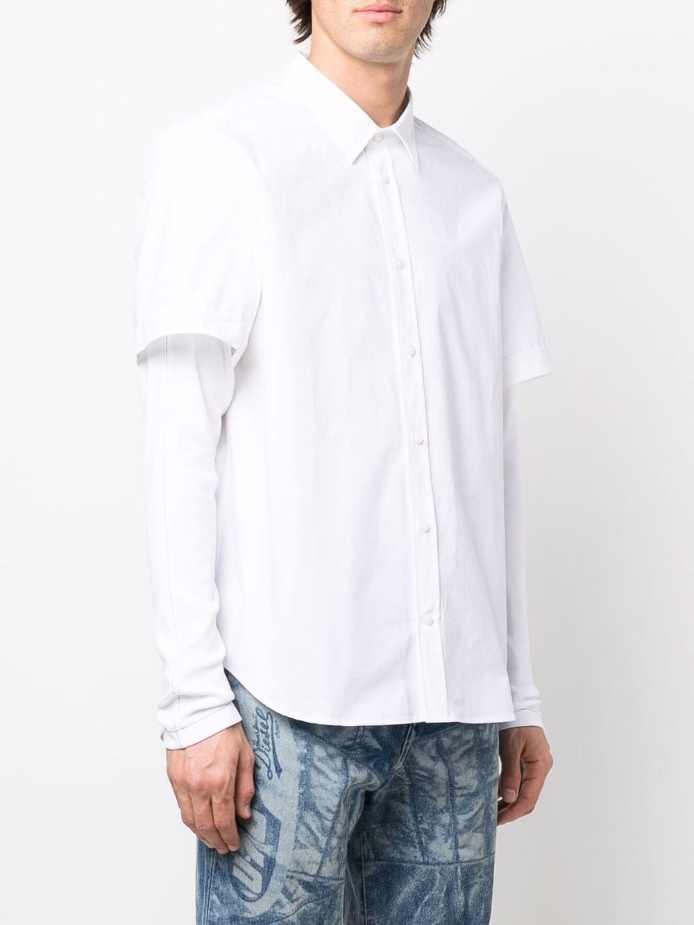Shop Diesel S-marley-a Layered Shirt In White