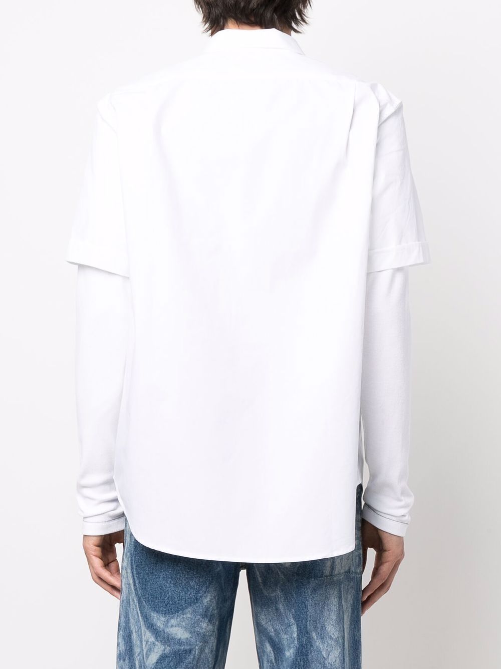 Shop Diesel S-marley-a Layered Shirt In White