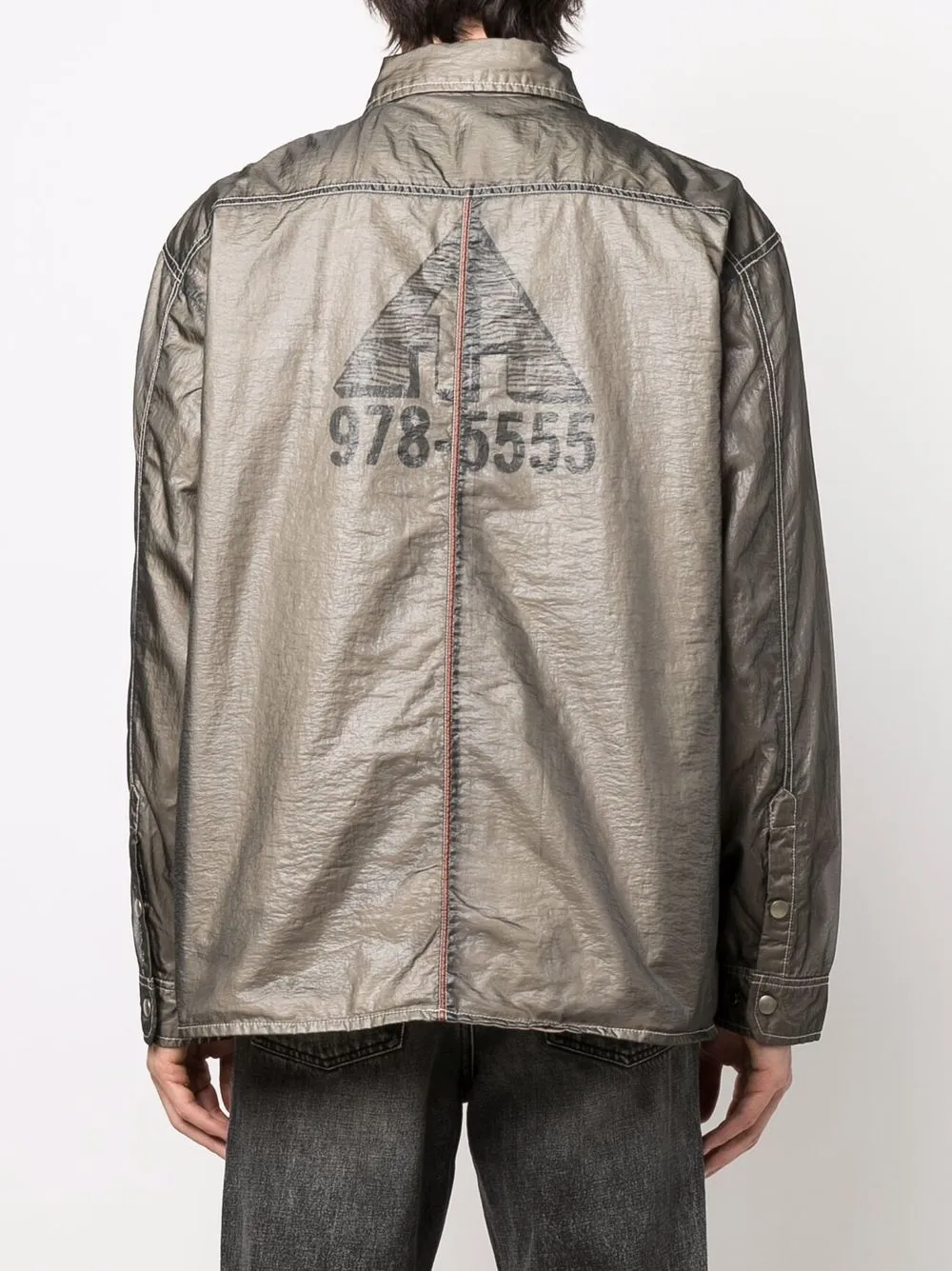 Diesel Shirtjack met metallic-effect Groen