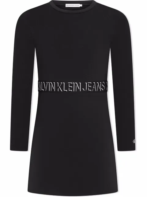 Calvin Klein Kids logo-print longsleeved dress