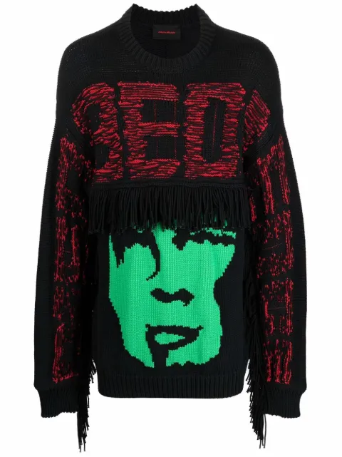 A BETTER MISTAKE Disobedience intarsia-knit jumper