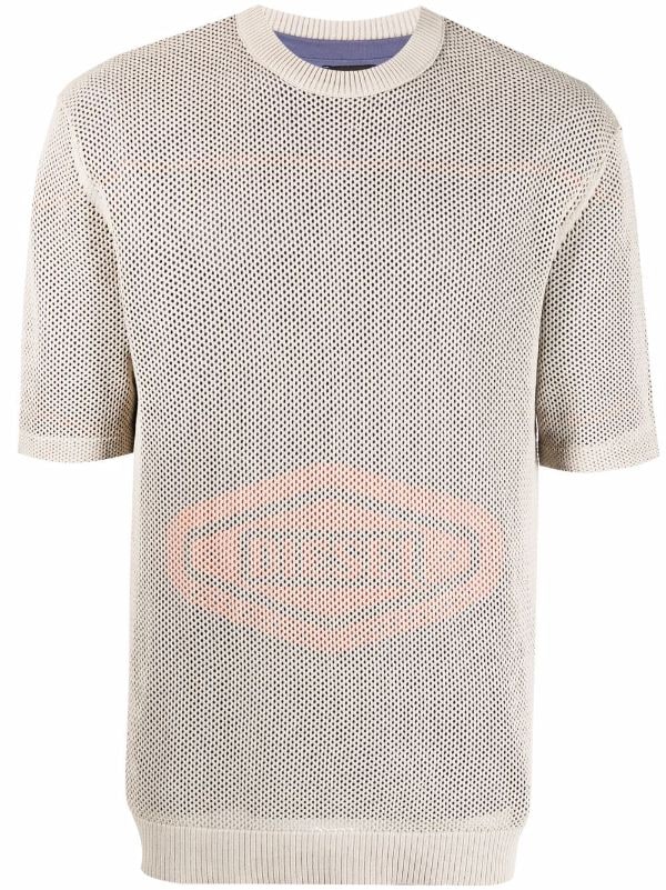 Diesel mesh-overlay Logo T-shirt - Farfetch