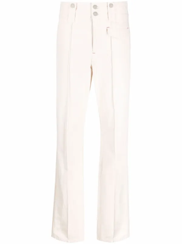 Isabel Marant High-rise Straight-leg Trousers in Neutrals