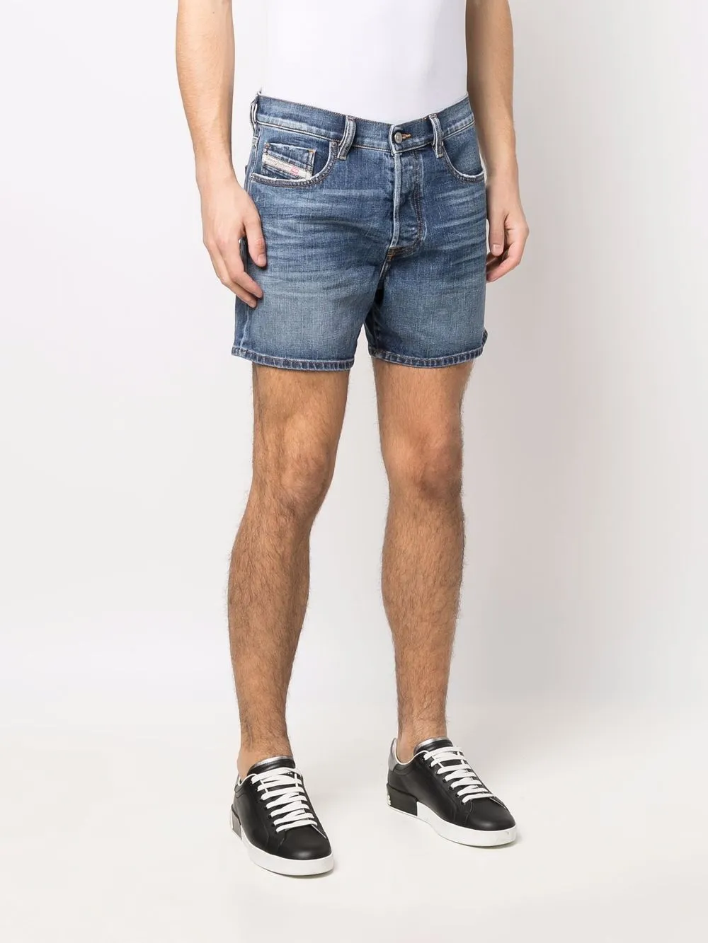  Diesel Pantalones Vaqueros Cortos Slim - Azul 