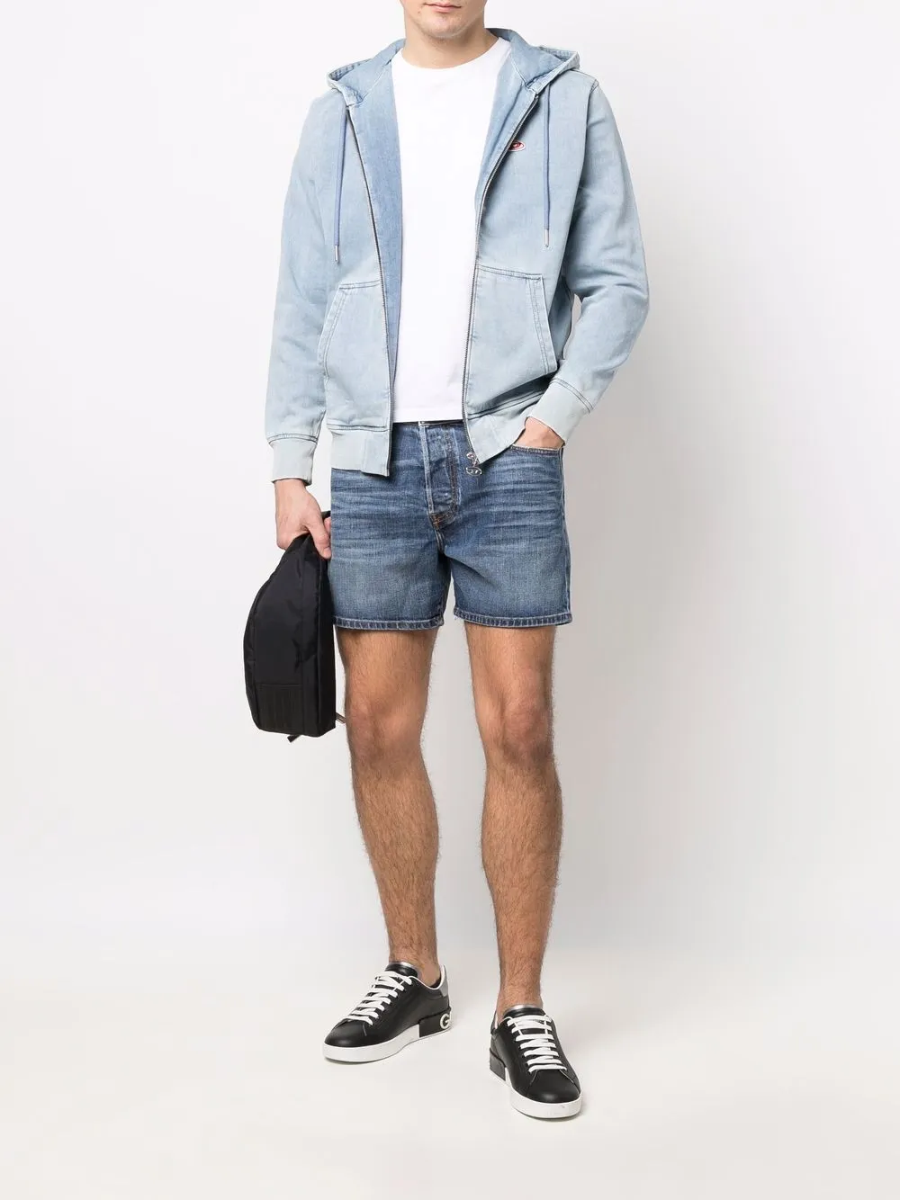  Diesel Pantalones Vaqueros Cortos Slim - Azul 