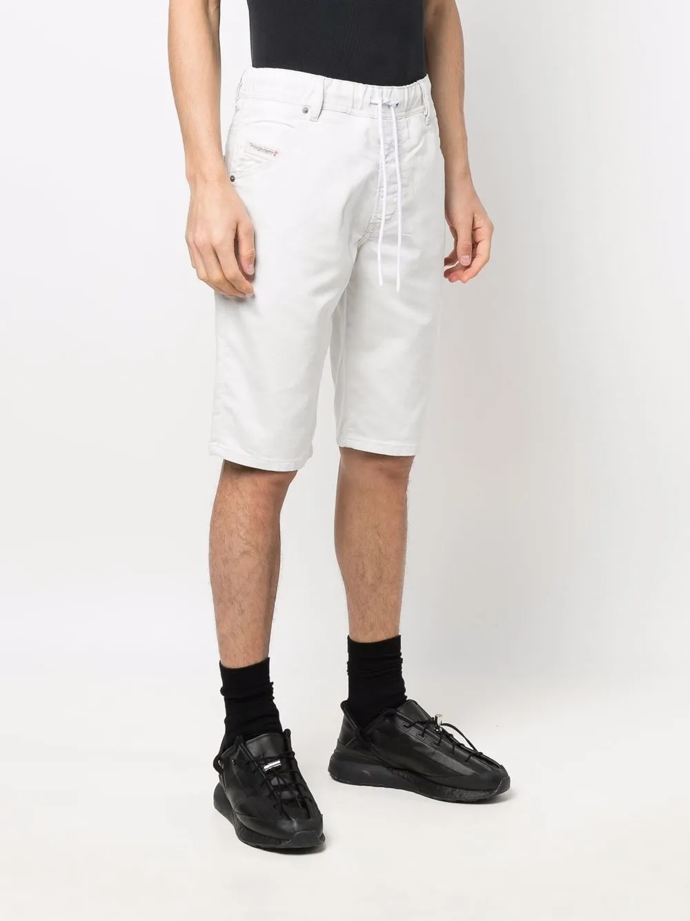  Diesel Pantalones Vaqueros Cortos Con Cordón - Blanco 