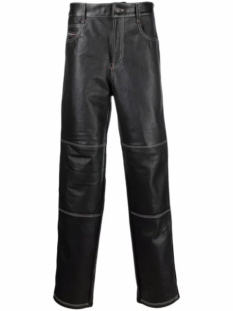 Diesel straight-leg biker trousers