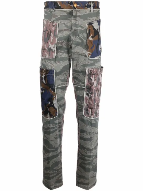 Diesel camouflage-print straight-leg trousers