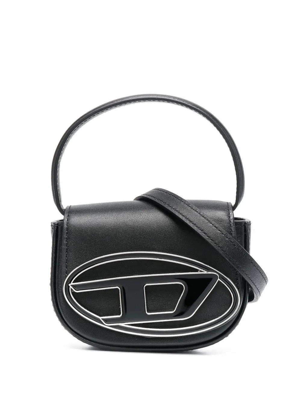 Diesel 1dr Xs Leather Crossbody Bag In Black