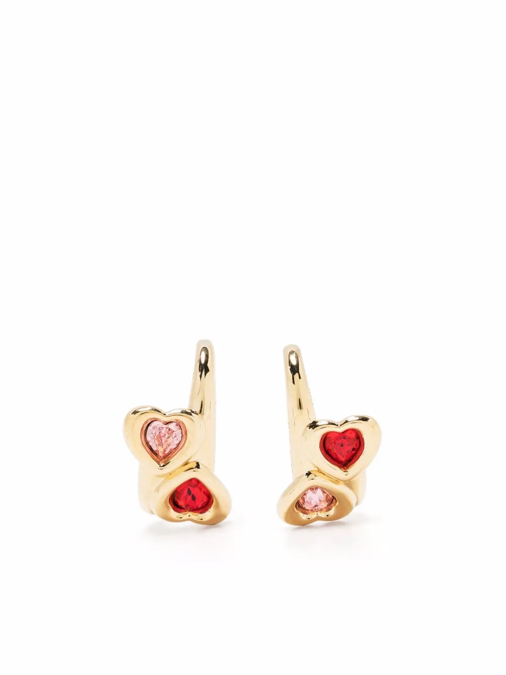 

Jiwinaia crystal-heart drop earrings - Gold