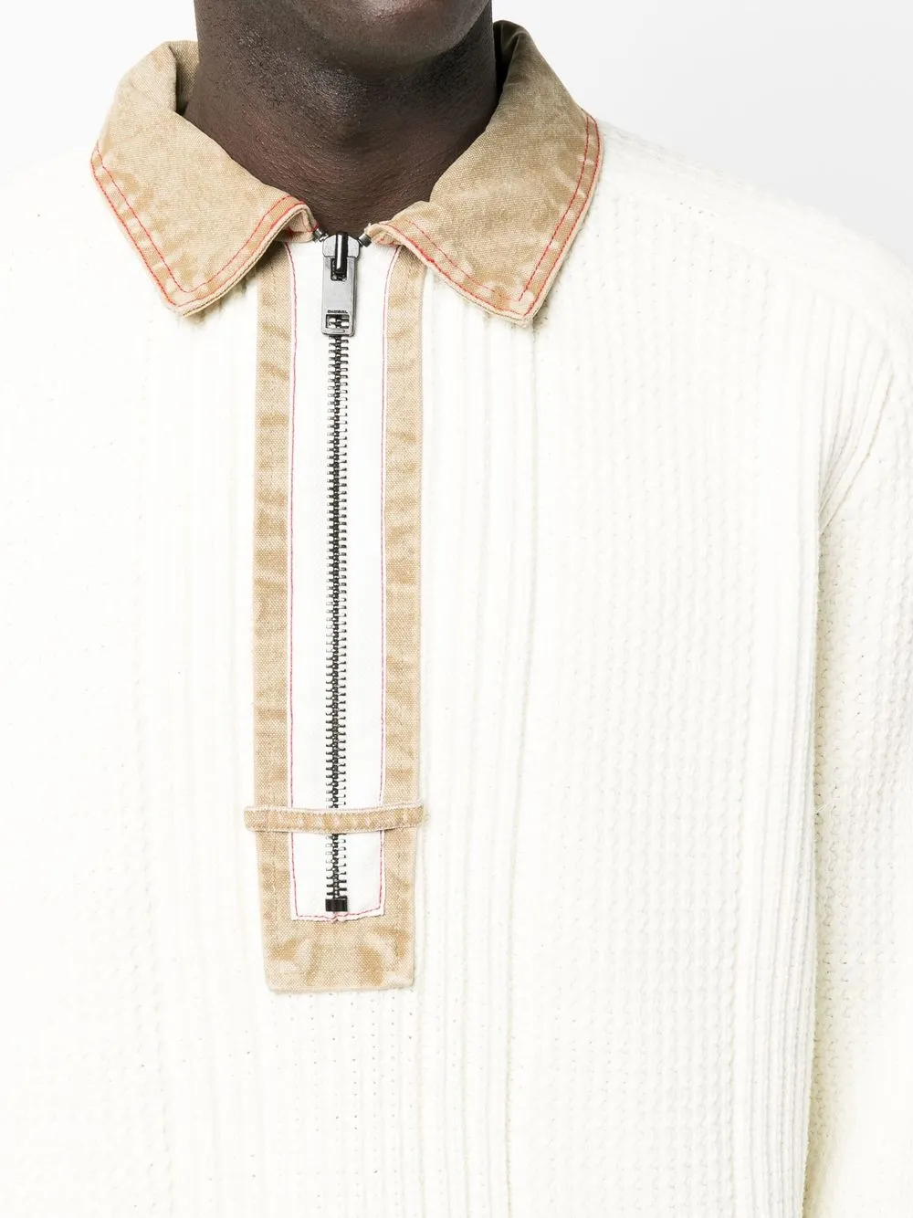 Diesel Half-zip Pullover Jumper In White