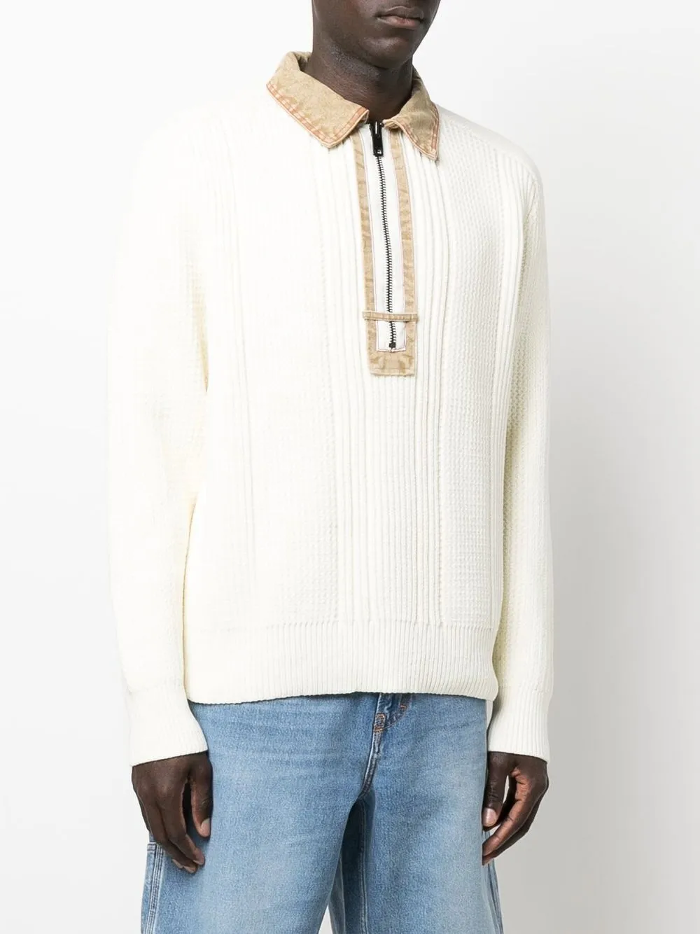  Diesel Pullover Mit Reißverschluss   Weiß 
