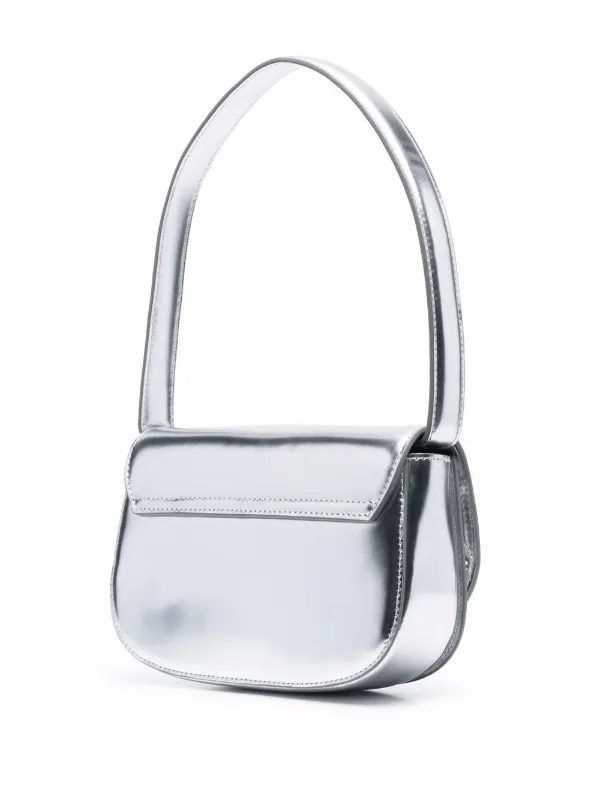 DIESEL 1DR Metallic Shoulder Bag - Silver