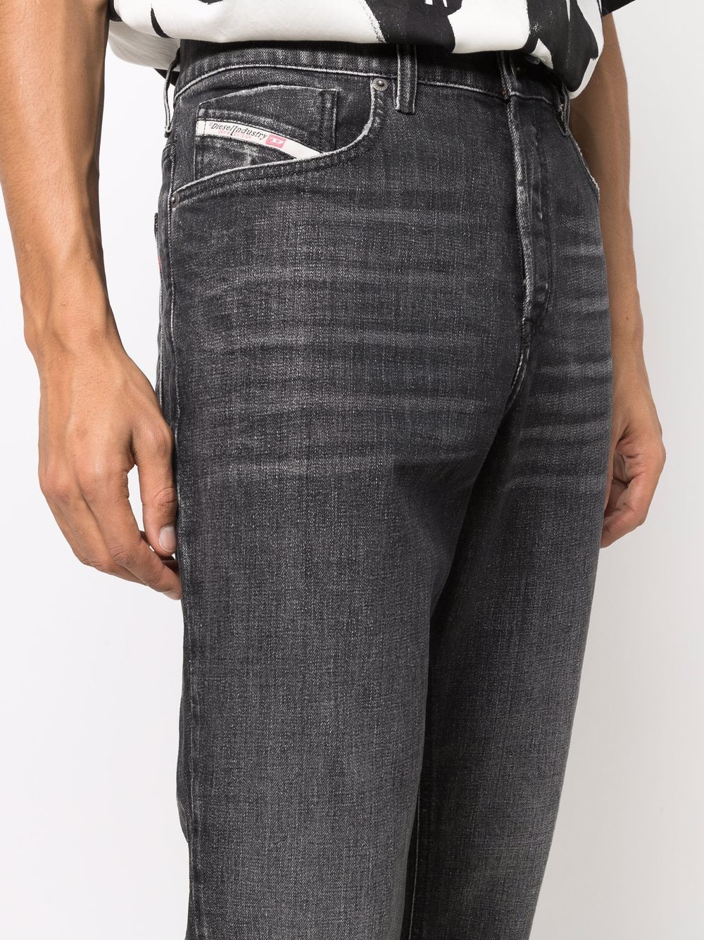 Shop Diesel D-fining Tapered Whisker Jeans In Black