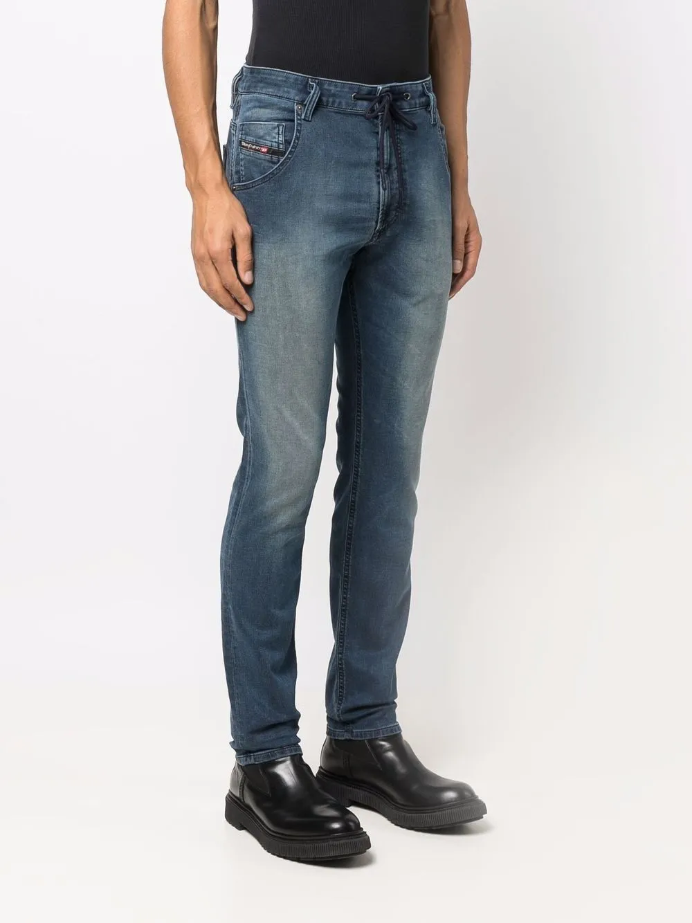  Diesel Krooley Tapered Jeans Mit Kordelzug   Blau 