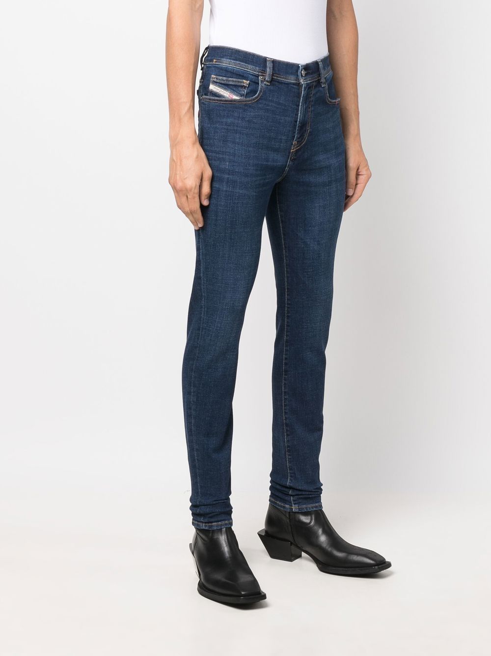 Diesel logo-patch skinny jeans Men