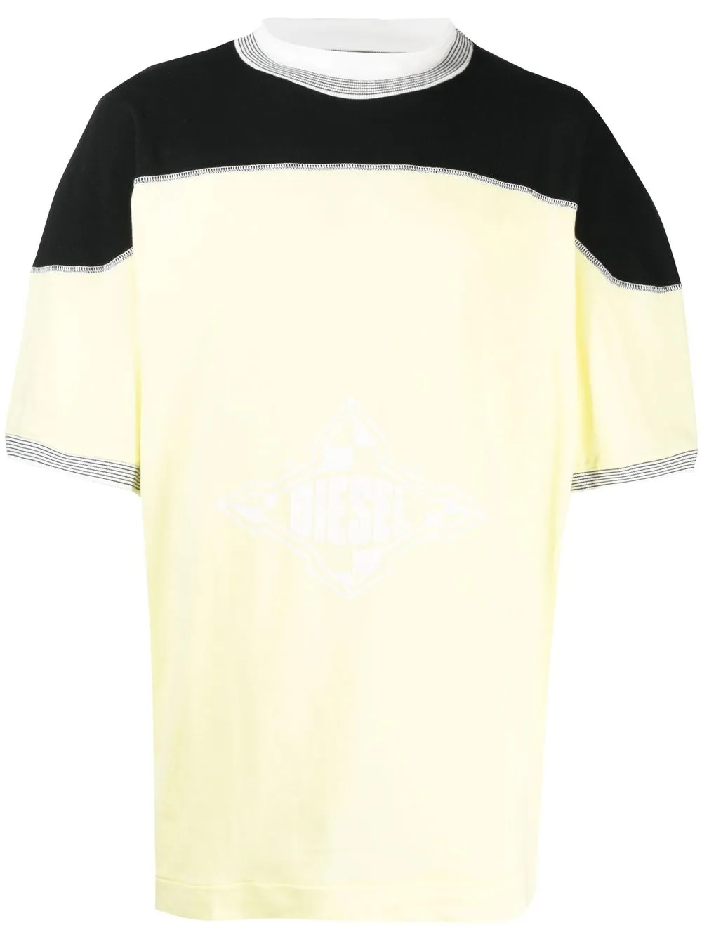 

Diesel playera con paneles y logo estampado - Amarillo