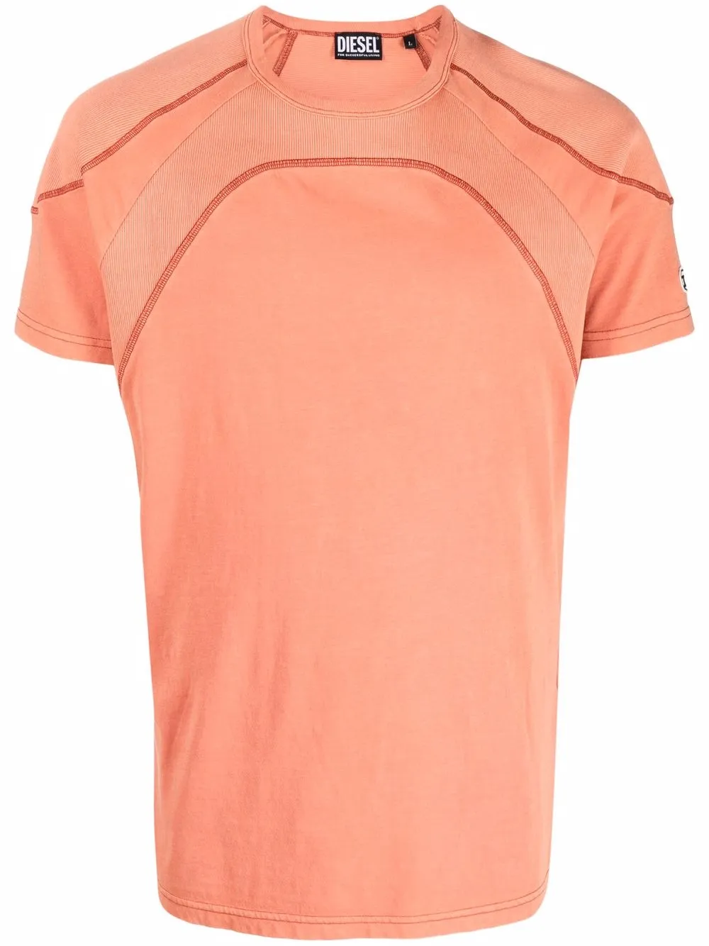 Diesel playera con costuras en contraste - Naranja
