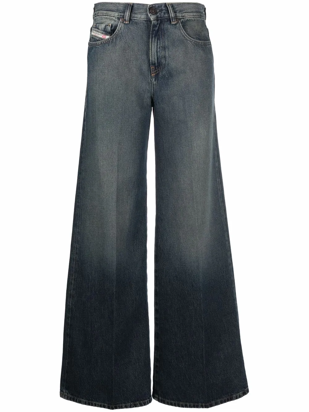 Diesel - Calça jeans flare cintura alta - mulher - algodão - 25/32 - Azul