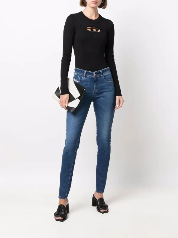 DIESEL スキニー デニム ブルー パンツ ジーンズ SLANDY Diesel Slandy スキニージーンズ | ブルー | FARFETCH JP