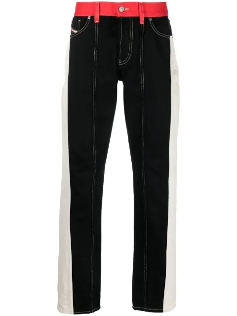 Diesel colour-block straight-leg jeans