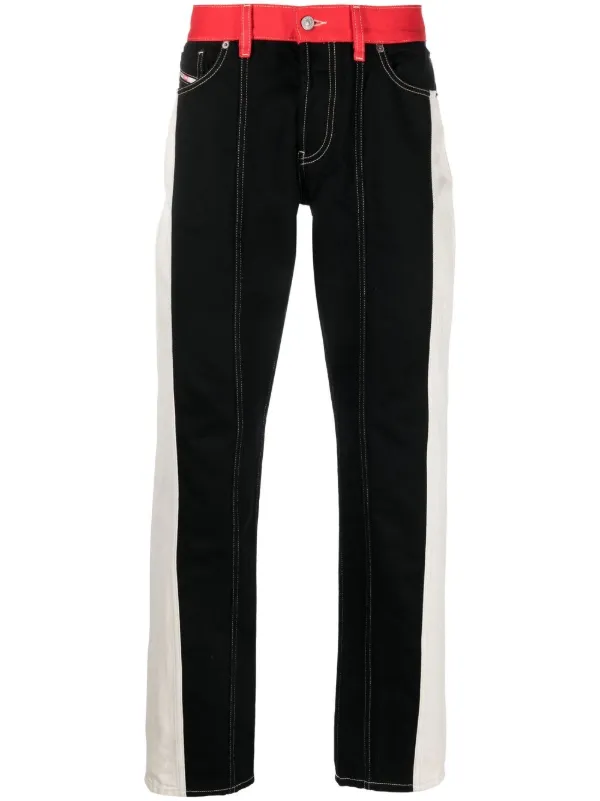 Diesel colour-block straight-leg Jeans 