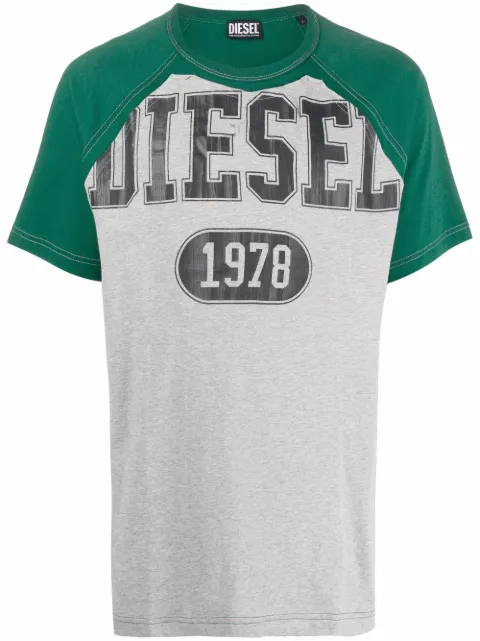 Diesel logo-print colour-block T-shirt