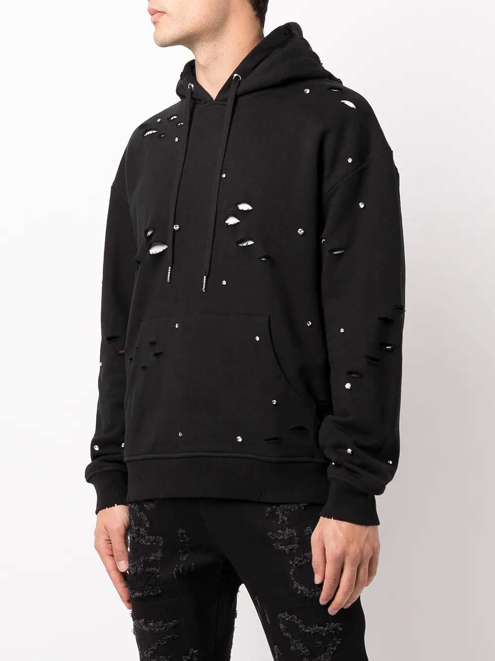  God's Masterful Children Galaxy Hoodie Mit Geripptem Detail   Schwarz 