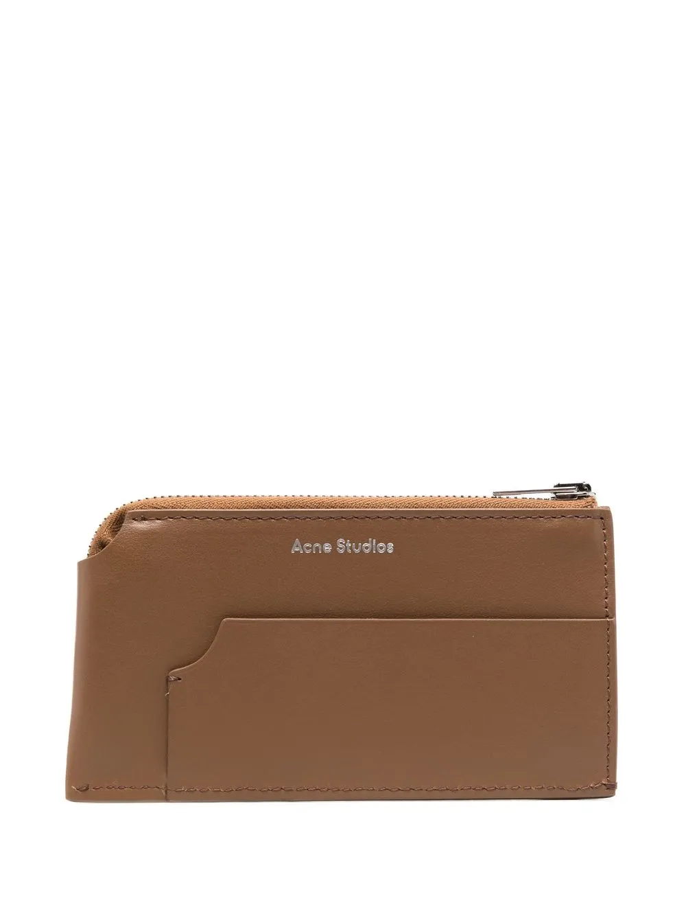 

Acne Studios logo zipped wallet - Brown